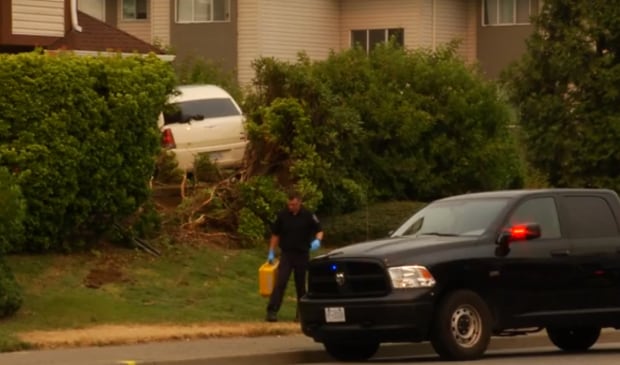 Crashed car Abbotsford shooting