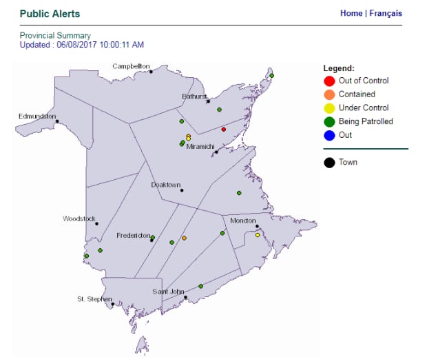 Forest fires burning throughout New Brunswick New Brunswick CBC News
