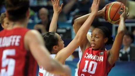 Canada's Nirra Fields (10), pictured above at the 2014 FIBA worlds, led her team to their third straight win at the FIBA AmeriCup. fields-nirra