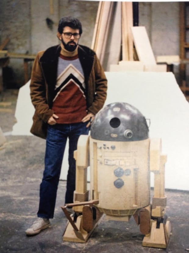 George Lucas with R2D2 prototype