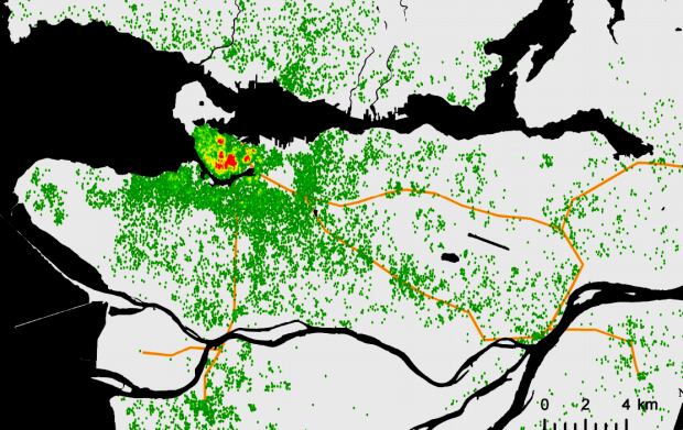 Airbnb map Vancouver