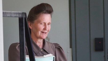 Gail Blackmore, 60, leaves court in Cranbrook, B.C. on June 30, 2017. Gail Blackmore