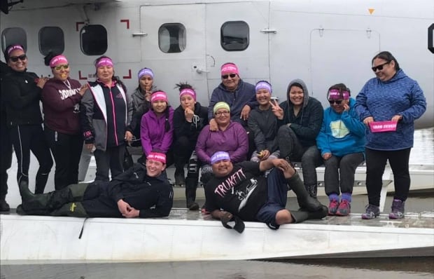 Innu Ladies walk float plane