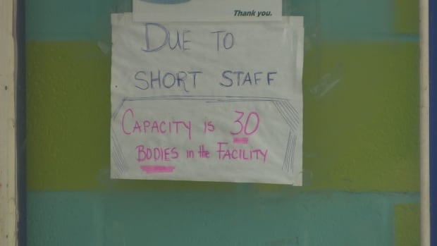 Staff shortage sign Happy pool Winnipeg