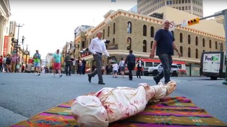 This guerrilla art project aims to get people to recognize the "brutal reality" of Canada's missing and murdered Indigenous women and girls so that they can be mobilized to do something about the situation. Disposable Red Woman