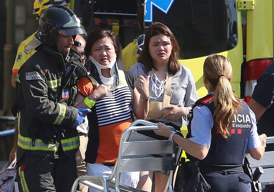 Spain Barcelona Pedestrians Hit