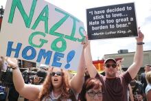Counter-protesters in Charlottesville