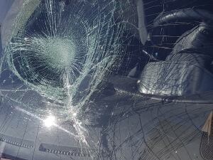 Smashed windshield Yellowknife