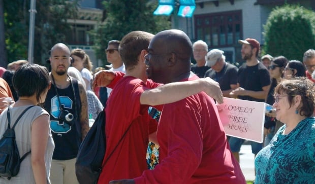 anti racism rally vancouver free hugs