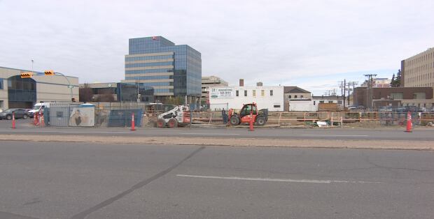 Sidewalk in front of Capital Pointe