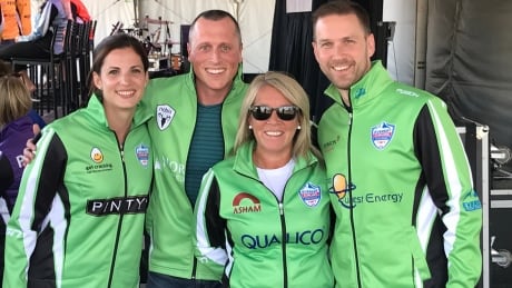 Lisa Weagle, E.J. Harnden, Cathy Overton and Brad Gushue will team up for the Everest Curling Challenge in Fredericton this weekend with $200,000 on the line. team gushue everest
