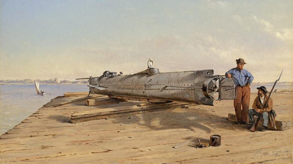 1864 painting of H. L. Hunley.