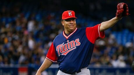 Starting pitcher Bartolo Colon gets a standing ovation, after leading the Minnesota Twins to a 5-1 victory over the Blue Jays in Toronto on Friday. Jays-Twins-25082017
