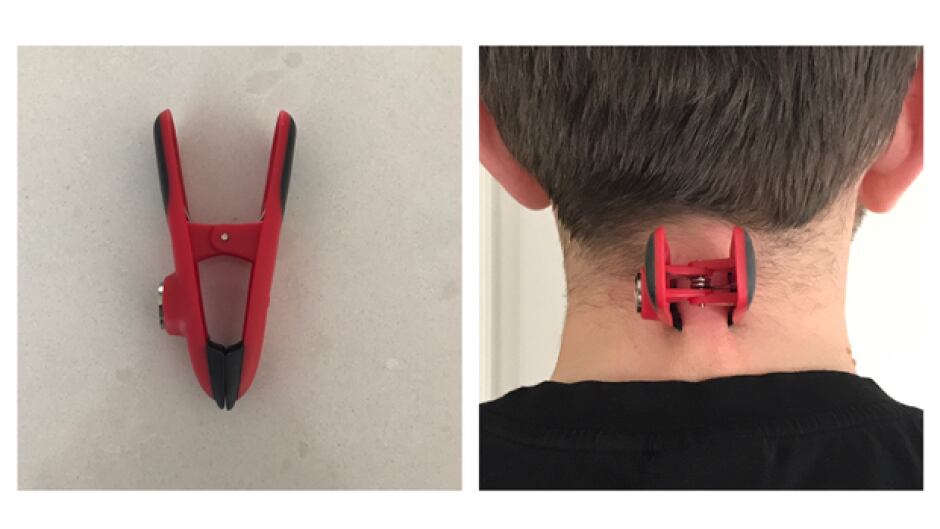 Brian Francis trying out a neck tightening technique.