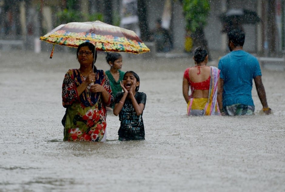 India flooded street