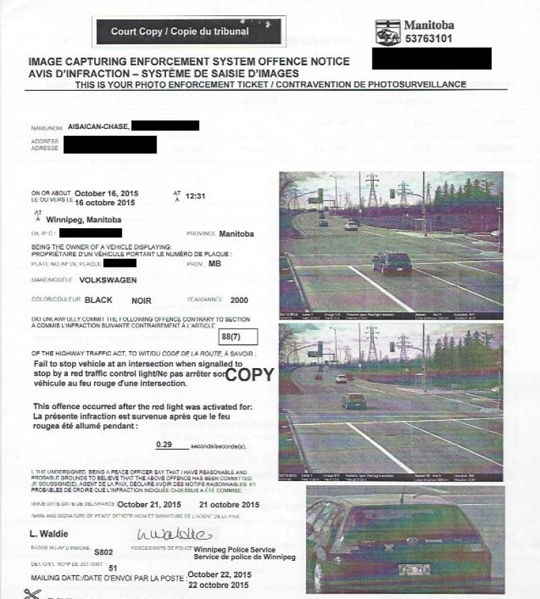 red light camera ticket points on license