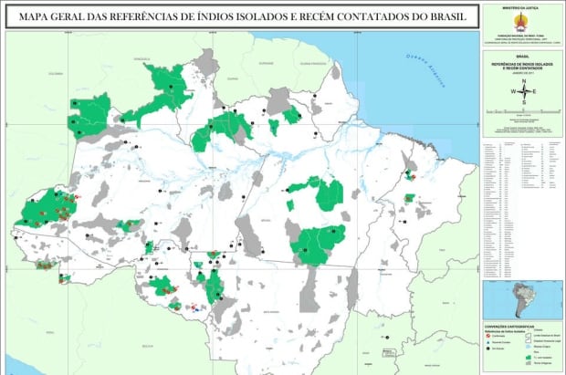 uncontacted amazon tribes map
