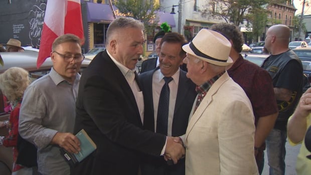 George Chuvalo arrives at his birthday party
