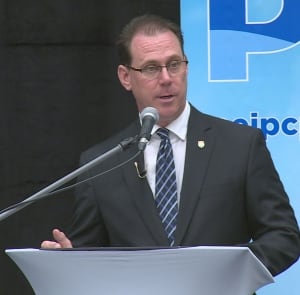 James Aylward at podium
