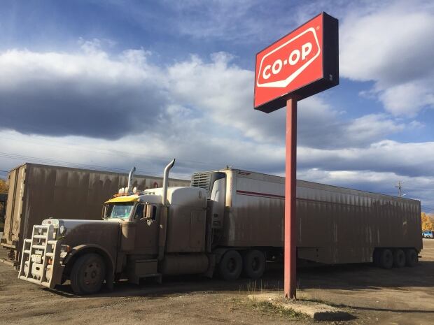 Peel River trucks stranded
