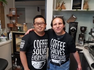 Paul and Alex at the Coffee Shed