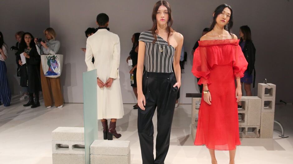 Models pose on the runway for Beaufille fashion show during New York Fashion Week: The Shows at Gallery 3, Skylight Clarkson Sq on September 8, 2017 in New York City.