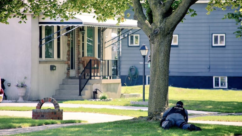 Windsor police surrounded a house on Betts Avenue in Windsor on Sept. 15, 2017 in connection with an early-morning shooting in Amherstburg.