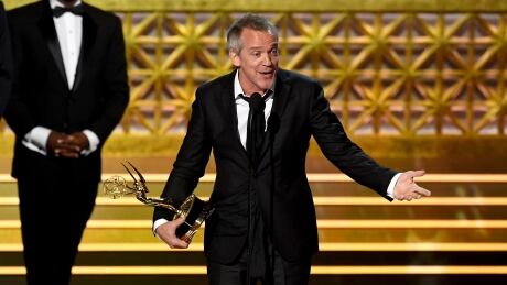 Director Jean-Marc Vallée accepts the Outstanding Directing for a Limited Series, Movie, or Dramatic Special award for "Big Little Lies" onstage during the 69th Annual Primetime Emmy Awards. jean marc vallee emmys