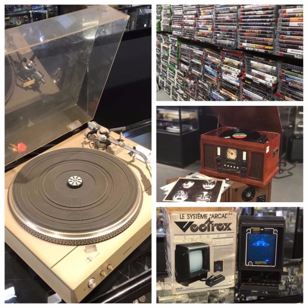 old record players, Vectrex video game and audio tapes for sale at Most Wanted Jewelry & Pawn PEI