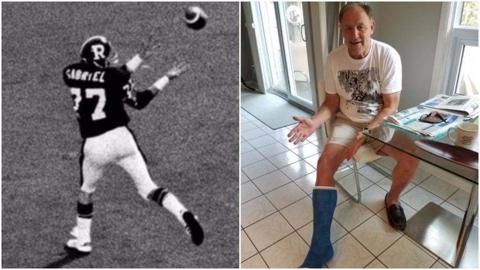 Former Ottawa Rough Riders receiver Tony Gabriel injured his ego and his ankle trying to recreate his famous 1976 catch.