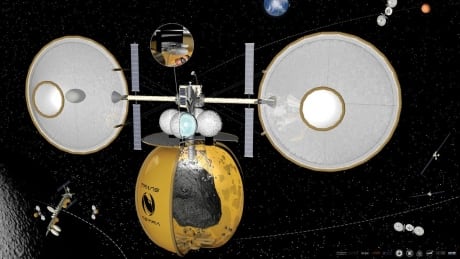TransAstra's concept design for a spacecraft that would mine asteroids for water. TransAstra Concept Image