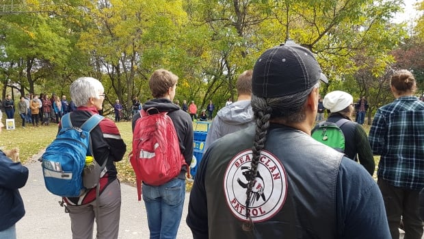 The Rally for Indigenous Rights marched out of Stephen Juba Park in Winnipeg Saturday.