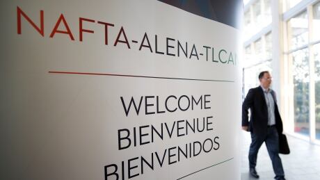 A sign is pictured where the third round of NAFTA talks involving the United States, Mexico and Canada is taking place in Ottawa, Ontario, Canada, September 23, 2017.
TRADE-NAFTA/