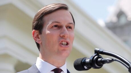 In this July 24, 2017 photo, White House senior adviser Jared Kushner speaks to reporters, after speaking to a congressional intelligence committee about Russian contacts during the previous year's election campaign. Kushner Fundraiser