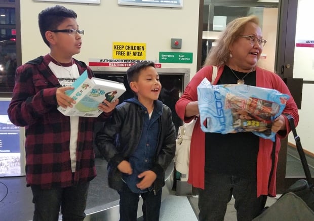 Claudia Williams and her grandsons in Smithers, B.C.
