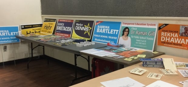 calgary school board trustee lawn signs