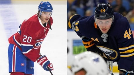 The Buffalo Sabres acquired defenceman Zach Redmond, left in a trade that sent forward Nicolas Deslauriers to the Montreal Canadiens on Wednesday, a day before Buffalo opens the season by hosting Montreal. canadiens-sabres-redmond-deslauriers-620