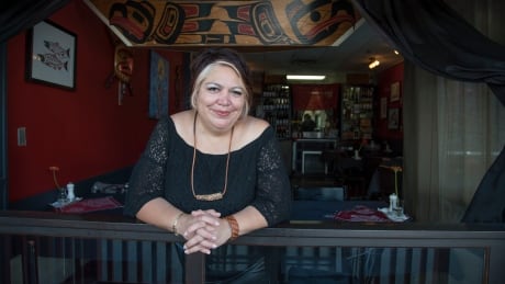 Inez Cook stands in her Vancouver restaurant, Salmon n' Bannock Bistro. Inez Cook