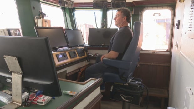 David McIsaac on bridge of MV White Diamond