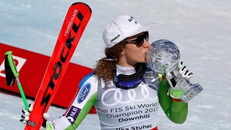 Ilka Stuhec tore the anterior cruciate ligament in her left knee during a crash while training on the glacier in Pitztal, Austria on Sunday.
ilka-stuhec