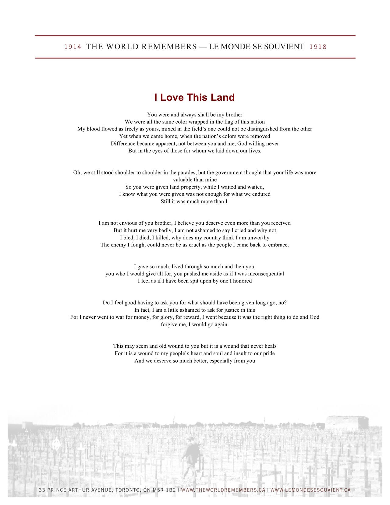 Poems of Reconciliation Living in the Tall Grass