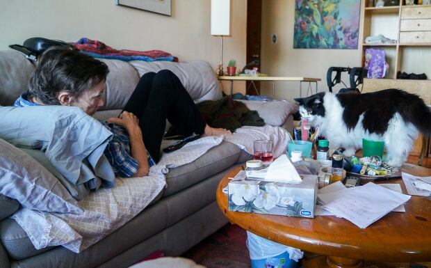 Nancy Vickers and her cat, Sasha.
