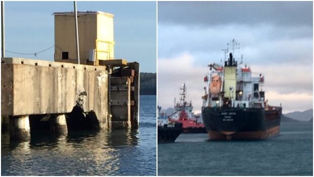 Ship that damaged ferry dock finally leaves Argentia | CBC News