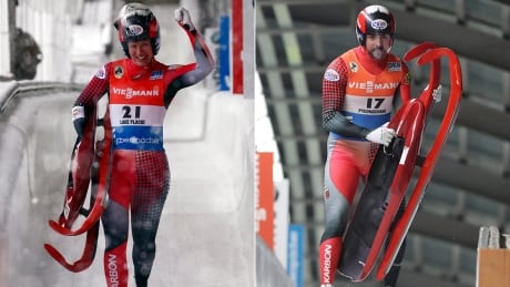 Three-time Olympians Alex Gough, left, and Sam Edney, right, will lead the group of eight Canadian lugers who will compete at the Winter Games in Pyeongchang in February. gough-edney-620