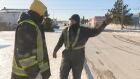 Winter dressed workers in Charlottetown