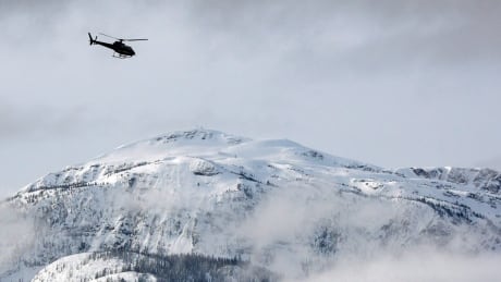 helicopter and mountain