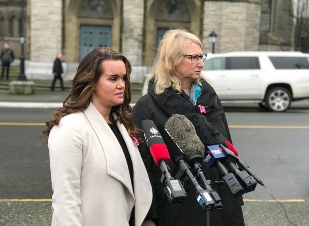 Tricia Lees and Sandra Hudson, friends of Sarah Cotton, the mother of Chloe and Aubrey Berry
