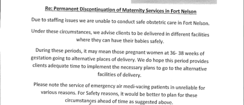 Pregnant Women In Rural B C Urged To Leave Town To Deliver Cbc News