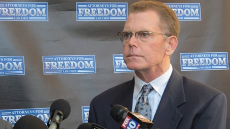 Douglas Haig takes questions from reporters at a news conference Friday, Feb. 2, 2018, in Chandler, Ariz. Haig spoke about his experience selling ammunition to the gunman who killed 58 people and injured hundreds more in the Oct. 1, 2017, in Las Vegas shooting, the deadliest in modern U.S. history. Haig, a 55-year-old aerospace engineer who sold ammunition as a hobby for about 25 years, said he met Stephen Paddock at a Phoenix gun show in the weeks before the Oct. 1 shooting in Las Vegas that killed 58 people and injured hundreds more. Haig said he was shocked and sickened when a federal agent informed him of the massacre 11 hours after it unfolded. It's unknown whether the ammunition he sold to Paddock was used in the attack. (AP Photo/Brian Skoloff) Las Vegas Shooting Warrants