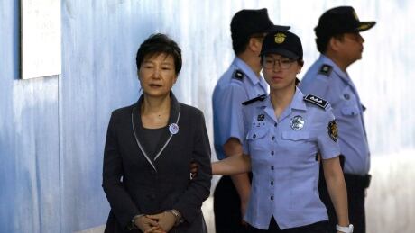 Former president Park Geun-hye, seen Aug. 7, 2017, is awaiting a verdict in her case in the corruption scandal<br />
<br />
South Korea Jailed President's Supporters